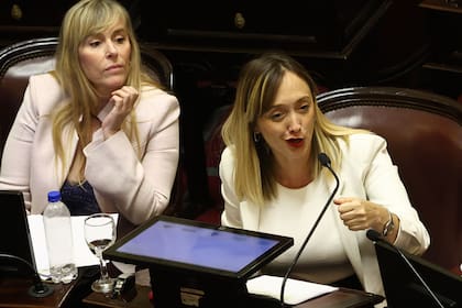 Las senadoras kirchneristas Juliana Di Tullio y Anabel Fernández Sagasti