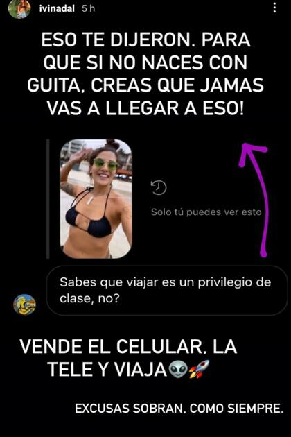 Las stories de Ivana Nadal que generaron indignación entre sus seguidores