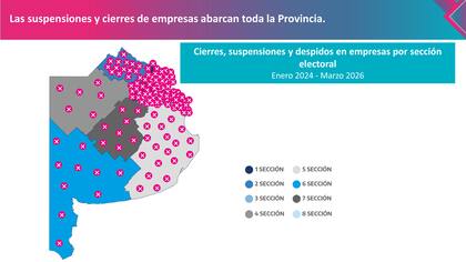 Las suspensiones y cierres de empresas se concentran especialmente en el conurbano