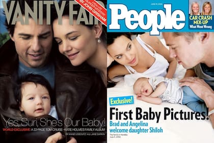 Expectativa en los medios. Ambos famosos bebés fueron presentados al mundo en las tapas de revistas