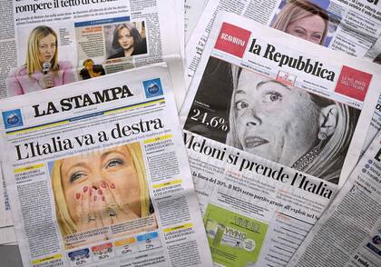 Las tapas de los principales diarios italianos
