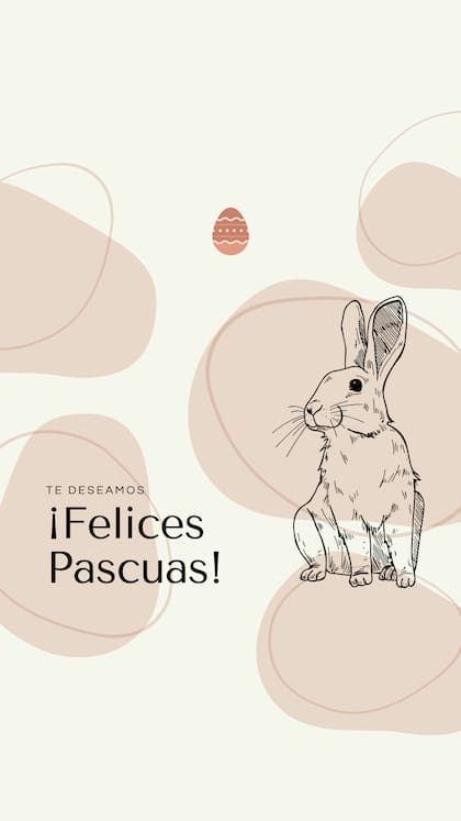 Las tarjetas de Pascuas pueden incluir diferentes elementos, como conejos, tan característicos en esta fecha