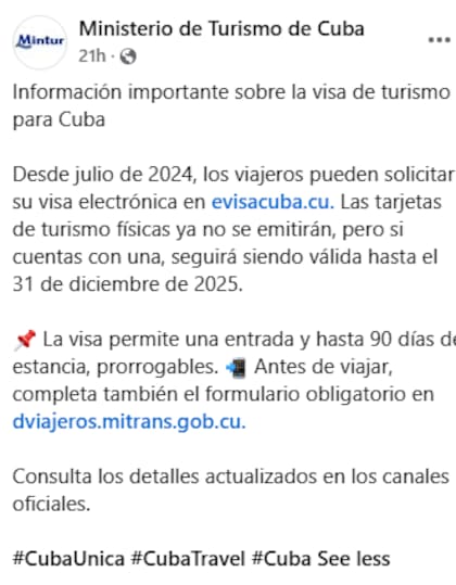 Las tarjetas de turismo físicas fueron reemplazadas por la visa electrónica