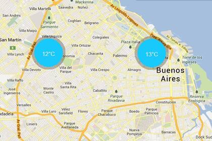 Las temperaturas del mapa son generadas gracias a las lecturas de los smartphones de los usuarios