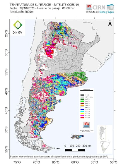 Las temperaturas en superficie registradas esta mañana