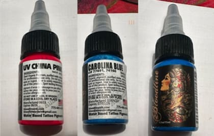 Las tintas afectadas son de la marca Bloodline y están elaboradas a base de agua (Imagen de la FDA)