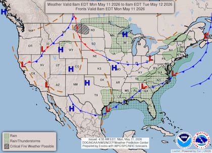 Las tormentas comenzarán a organizarse desde media mañana en Carolina del Sur