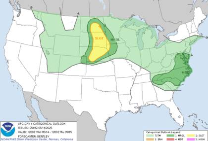 Las tormentas más peligrosas se esperan en lo estados de Nebraska y las Dakotas