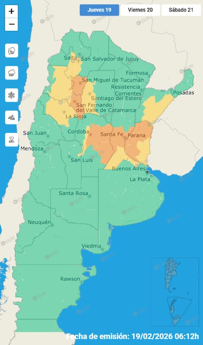 Las tormentas para este jueves.