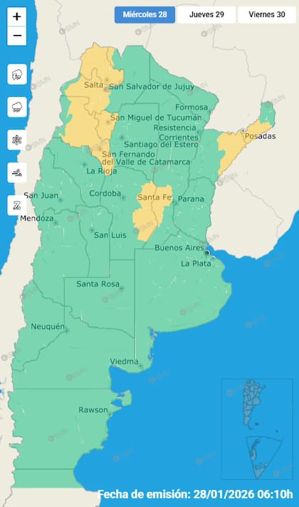 Las tormentas para este miércoles.