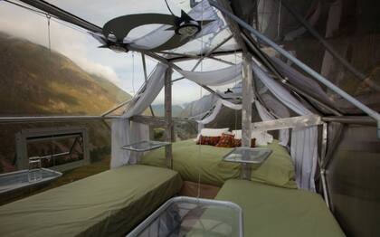 Las tres cpsulas tiene capacidad para cuatro personas cada una. Gentileza Skylodge.