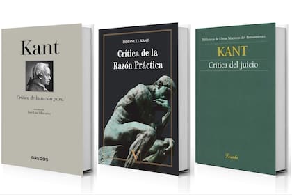 Las tres obras capitales de Kant: "Crítica de la razón pura", "Crítica de la razón práctica" y "Crítica del juicio"