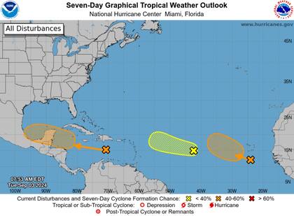 Las tres ondas tropicales monitoreadas por el NHC
