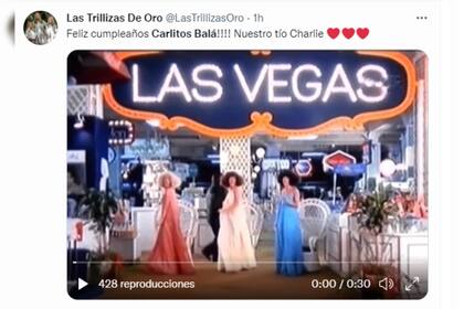 Las trillizas de oro junto a Balá (Captura Twitter)