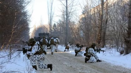 Las tropas ucranianas llevaron a cabo a principios de febrero un simulacro de defensa ante un ataque ruso, solo 20 días antes de la invasión