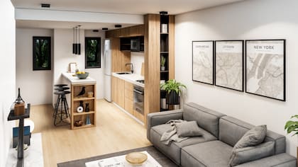 Las unidades incorporan carpinterías de PVC negras con doble vidrio hermético (DVH) que aseguran eficiencia térmica y acústica, y pisos de porcelanato de primera calidad.