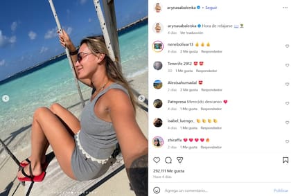 Las vacaciones de Aryna Sabalenka en Islas Maldivas