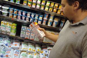 Las ventas de lácteos en los comercios cayeron 19,8% en 2018