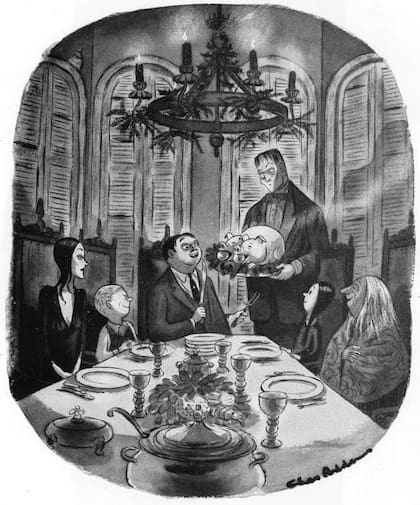Las viñetas que Charles Addams publicaba en The New Yorker inspiraron la serie Los Locos Addams