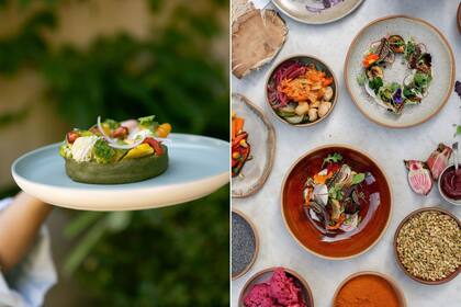 Las vistas del jardín del Palacio Duhau son el escenario ideal para Gioia, su restaurante vegano.