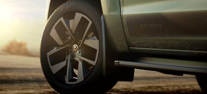 Las vistosas llantas de la Nueva Amarok Extreme.