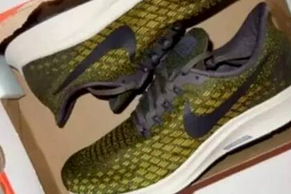 Las zapatillas que el entrerriano iba a utilizar en la competencia en España y que le fueron robadas el viernes a la noche