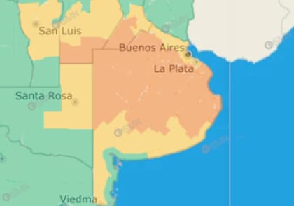 Las zonas afectadas por las alertas meteorológicas este miércoles.