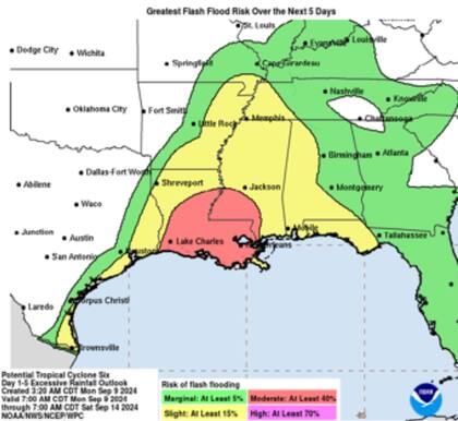 Las zonas bajo alerta por inundaciones repentinas por la llegada del posible huracán