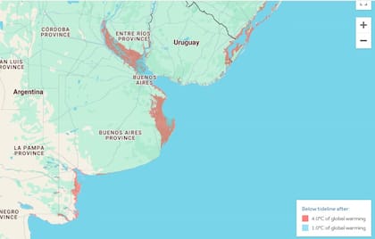 Las zonas de la Argentina en mayor riesgo por el aumento del nivel del mar