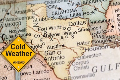 Las zonas del noreste de Texas son las más frías del estado