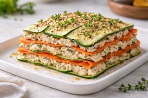 Lasaña de pollo y zucchini sin gluten