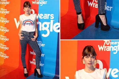 Laura Laprida, diosa de jeans y tacos altos en la fiesta de Wrangler