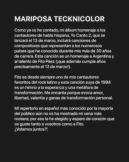 Laura Pausini contó el 19 de febrero por qué se inspiró en Fito Páez