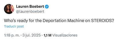 Lauren Boebert es una congresista republicana de Colorado. Foto: Lauren Boebert, X