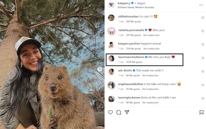Lauren Sánchez lamentó la ausencia de Katy Perry en su casamiento (Foto: Captura Instagram/@KatyPerry)