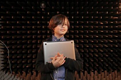 Laurent Simons, en una jornada en un laboratorio de la Universidad Tecnológica de Eindhoven en 2019