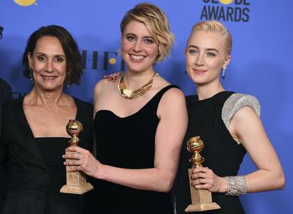 Laurie Metcalfe, Greta Gerwing y Saoirse Ronan, actrices y directora de Lady Bird