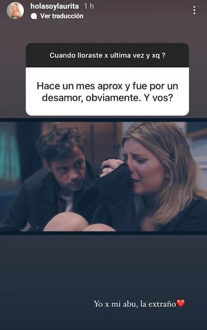 Laurita Fernández confesó que extraña a su abuela Rosa, de 92 años