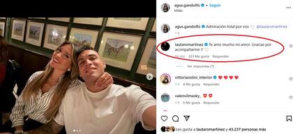 Lautaro Martínez, emocionado, le agradeció el aguante a su esposa