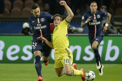 Lavezzi fue titular en el empate del PSG, como local, ante Chelsea