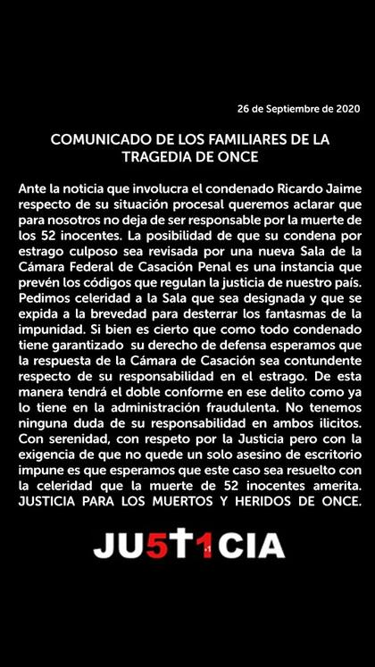 Le concedieron la libertad a Ricardo Jaime por la tragedia de Once pero seguirá preso por otras dos causas