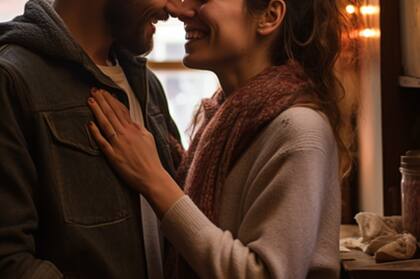 ...le dio un mínimo beso...