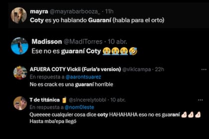 Le llovieron las críticas a Coty por hablar en guaraní (Captura X)