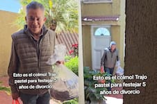 Con final inesperado: sorprendió a su exesposa con una torta para celebrar los cinco años de divorcio y se volvió viral