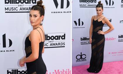 Lea Michele, de negro y con transparencias