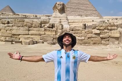 Leandro Blanco Pighi durante sus primeras horas en Egipto