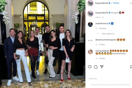 Leandro Paredes compartió una fotografía de una salida entre amigos