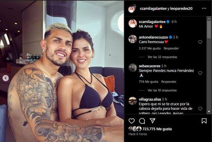 Leandro Paredes compartió una imagen junto a su pareja (Foto/Instagram: @leoparedes20