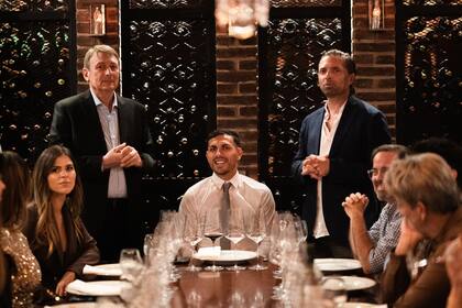 Leandro Paredes durante la presentación de sus vinos en la cava del Faena Hotel