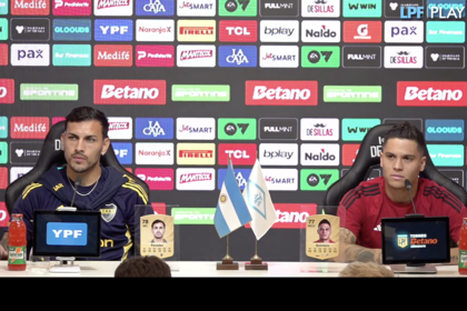 Leandro Paredes y Juan Fernando Quintero, en la previa al superclásico